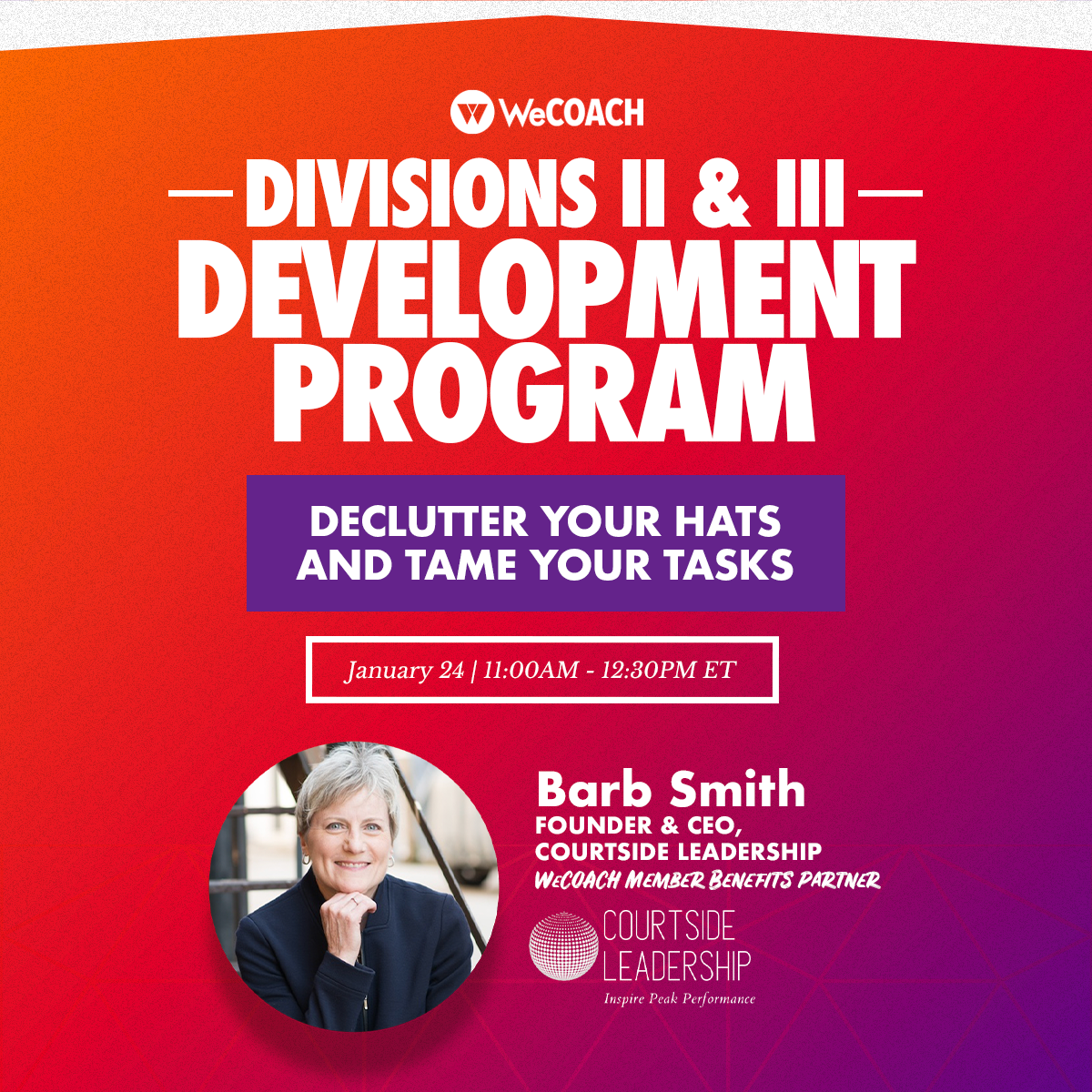 Winter 2025 DII and DIII Development Program- Declutter Your Hats and Tame Your Tasks (DII or DIII membership or Development Program Participation is required to register)